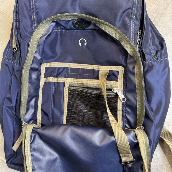 L.L. Bean Deluxe Book Pack Backpack Navy 37L 103372 Camp Ozark Logo - Picture 8 of 14